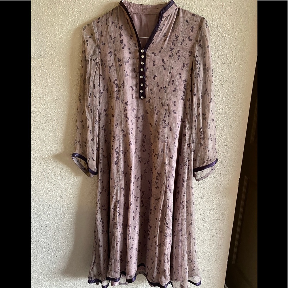 Long purple floral dress
